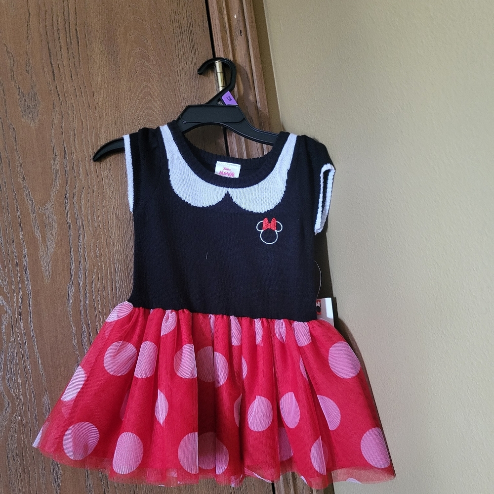 Red Polka Dot Dress with Black Top